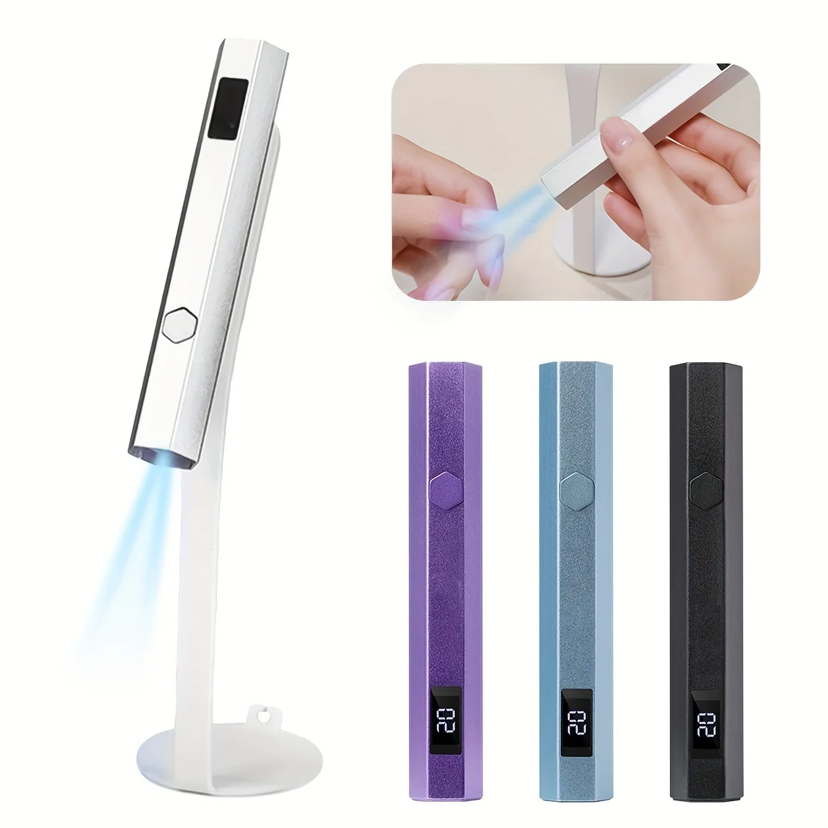 

DianaBeauty Mini UV Led Lamp Portable Rechargeable Nail Dryer with Display and Stand Handheld UV Lamp for Nails Nail Tools