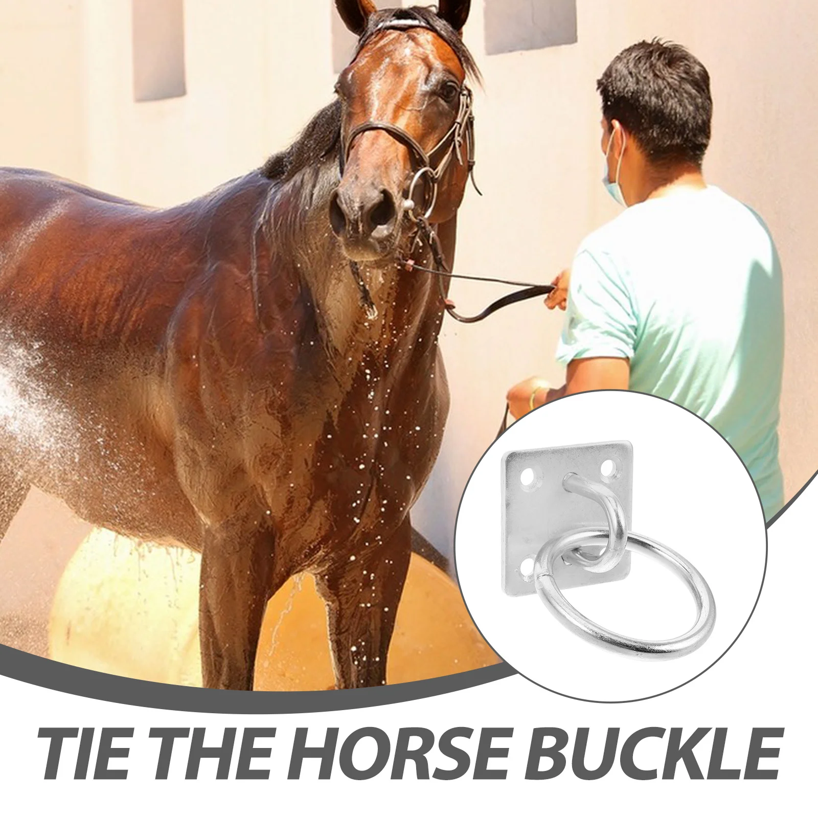 حلقة ربط شديدة التحمل لحلقة ربط متقاطعة ثابتة قابلة للتعديل وإبزيم غير قابل للانزلاق ومقطورة تثبيت على شكل حصان #6