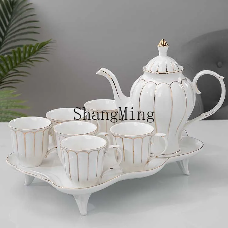 

PYH handmade green glaze gold-painted ceramic water set tea set travel kung fu tea set business gift gift box