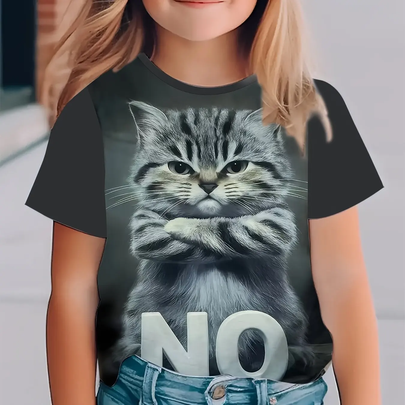Roupas infantis menina camiseta manga curta 3d bonito animais impressão crianças roupas de verão casual ao ar livre gráfico meninos tshirt topos