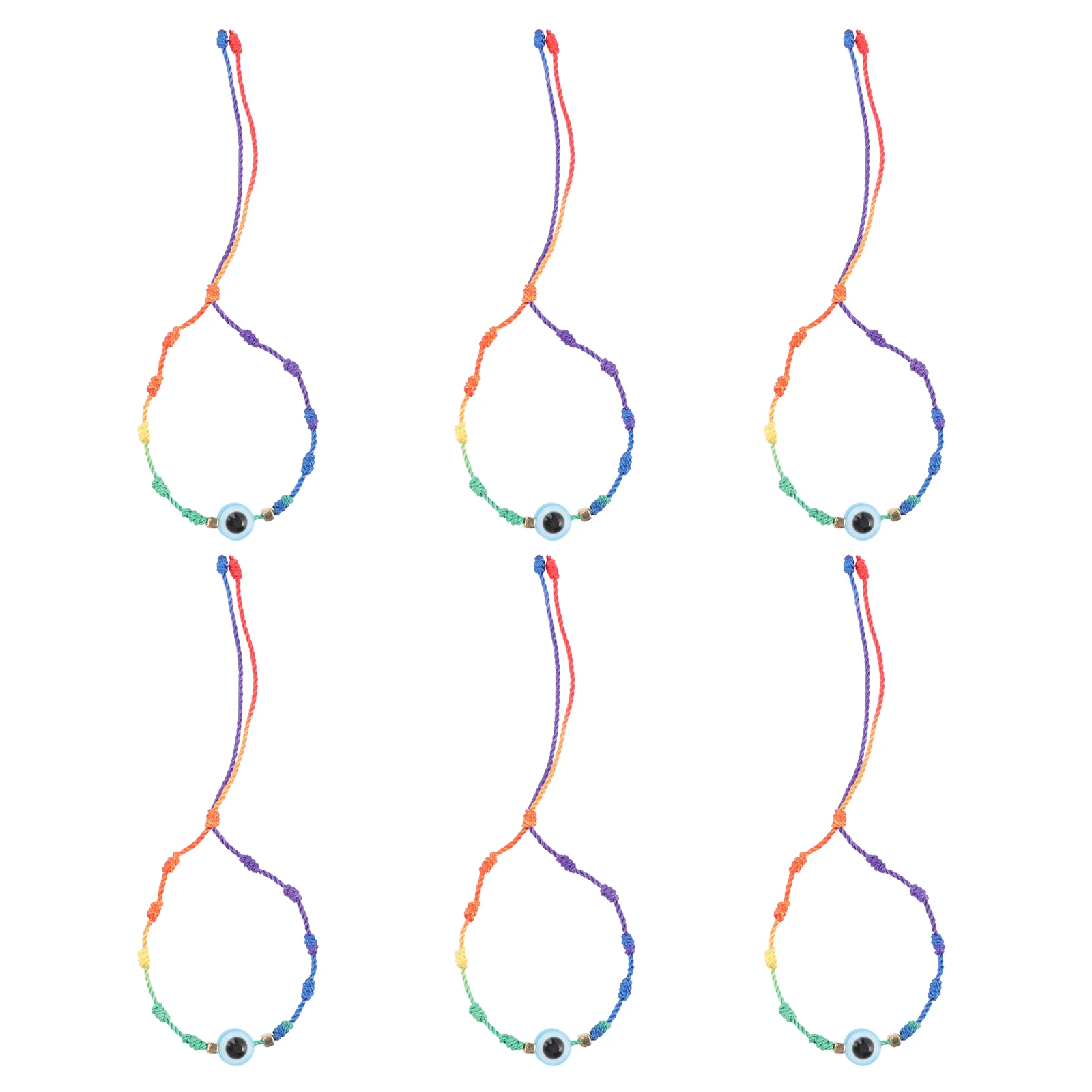 

6Pcs Rainbow Evil Eye Bracelets Stylish Waterproof Comfortable Durable Jewelry for Women Teenagers Gifts Eye Bracelet