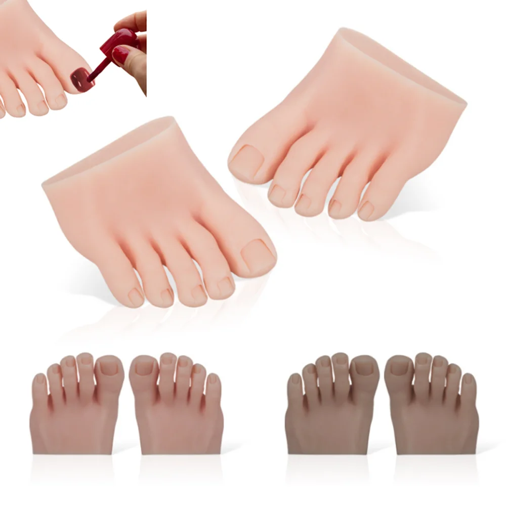 

Toe Nail Art Showing Shelf Soft Silicone Reusable Stick Nail Patches Mould Toenail Display Stand Beauty Foot Nail Tools