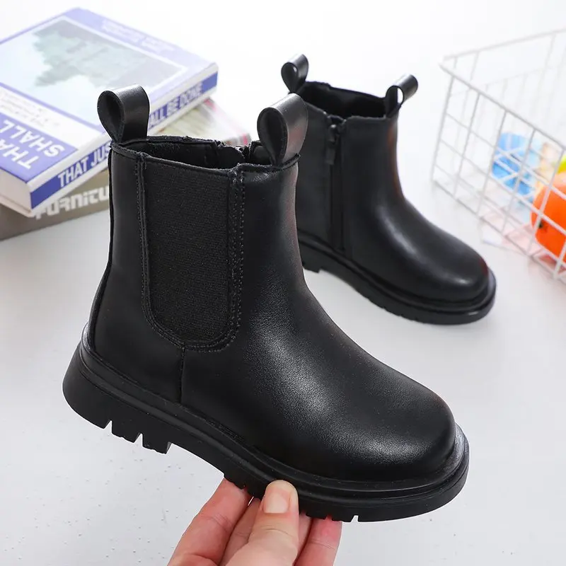 Kids Boots Girls Chelsea Boots Fashion Classic Children Boots Street Popular Ins Hot Autumn Winter 2023 Brand New Rubber Sole