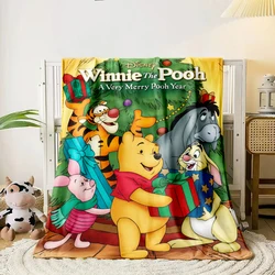 Winnie Pooh Cartoon printed flannel thin blanket. Four seasons blanket. for sofa, beds, living room, travel picnic blanket gifts