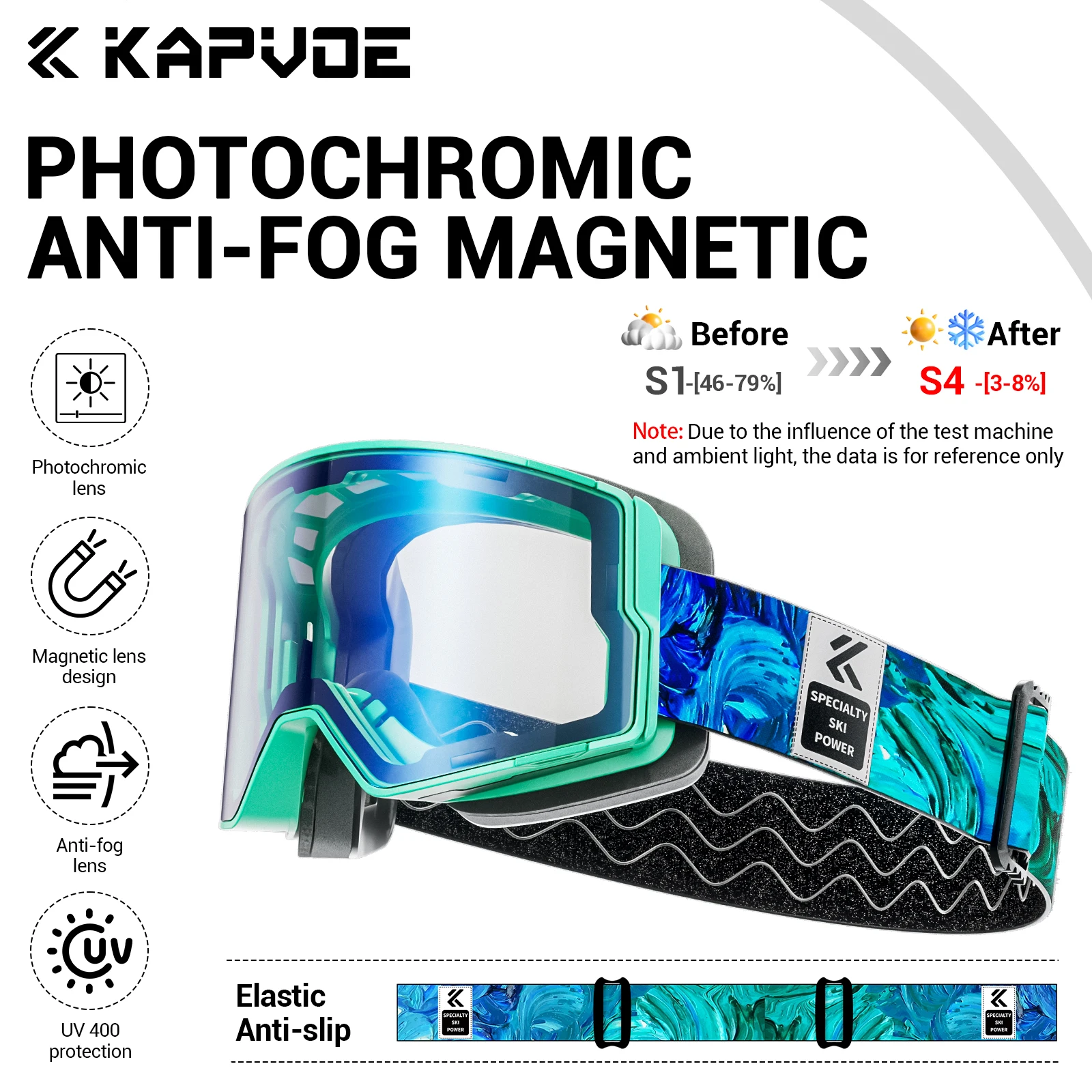 KAPVOE جديد اللونية الرياضة في الهواء الطلق التزلج على الجليد حملق الرجال UV400 حماية نظارات نسائية المغناطيسي الجذب التزلج نظارات