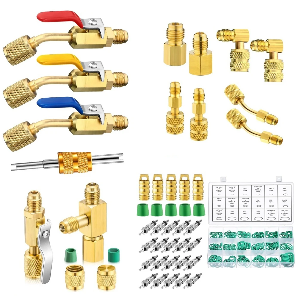 

Комплект муфты шарового клапана кондиционера, 12 шт., для использования системы HVAC, совместимый с R410A, R134A R12 R22