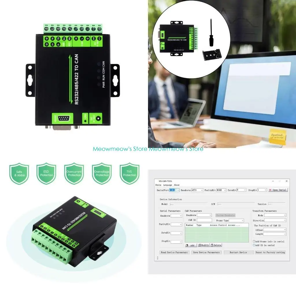 

W91A Адаптер изоляции промышленного класса RS232/RS485/RS422 для CAN MODULE Converter
