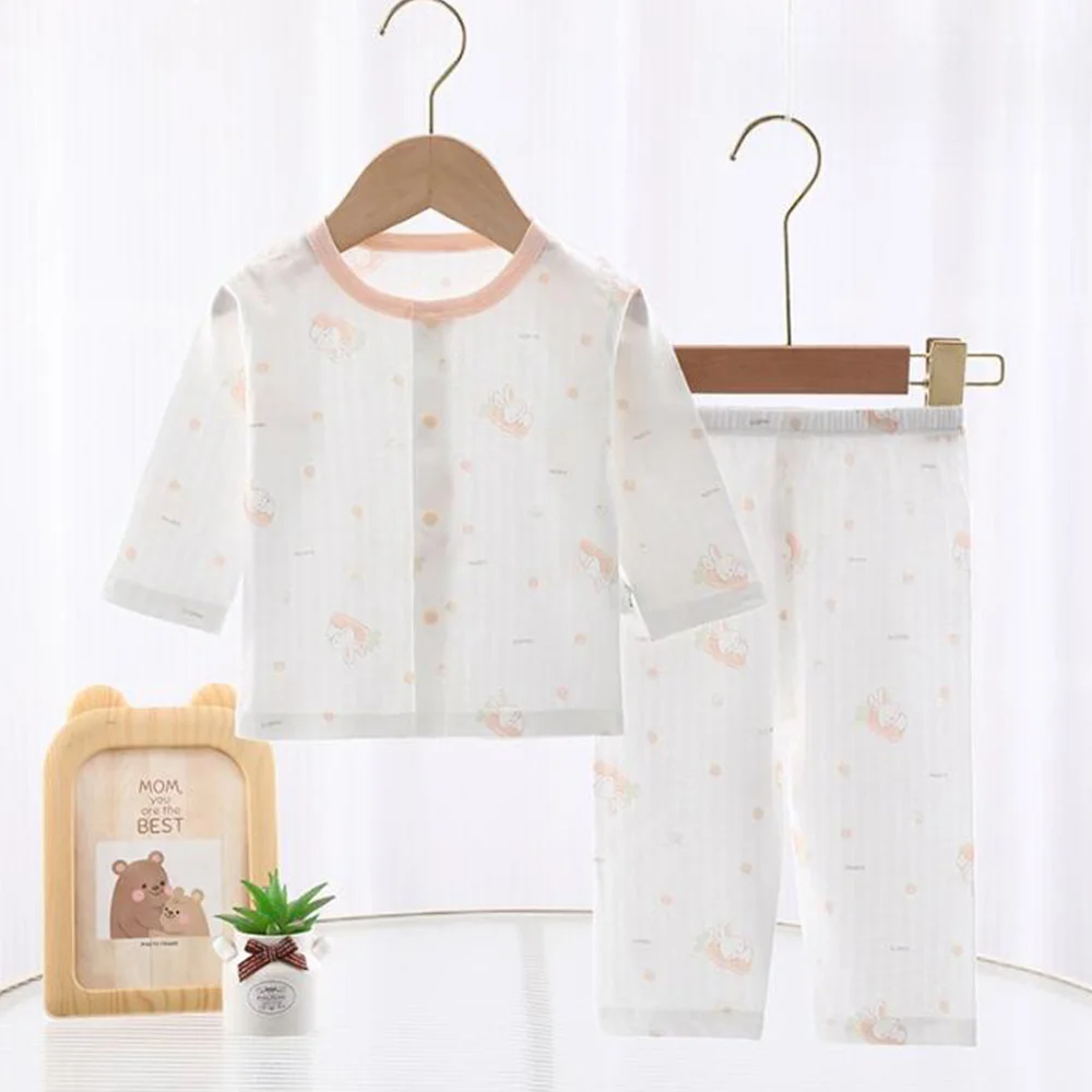 Baby Boys Clothing Sets Cotton Cute Long Sleeve Tops + Pants Two Pieces Summer Thin Type Newborn Girl Outfits