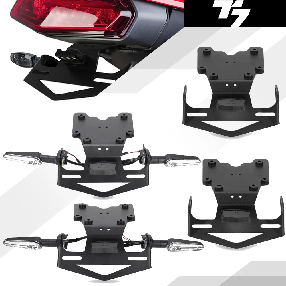 

For Yamaha TENERE 700/Rally 2019-2025 Moto Registration Plate Holder with LED Turn Light License Plate Bracket Tail Tidy Fender