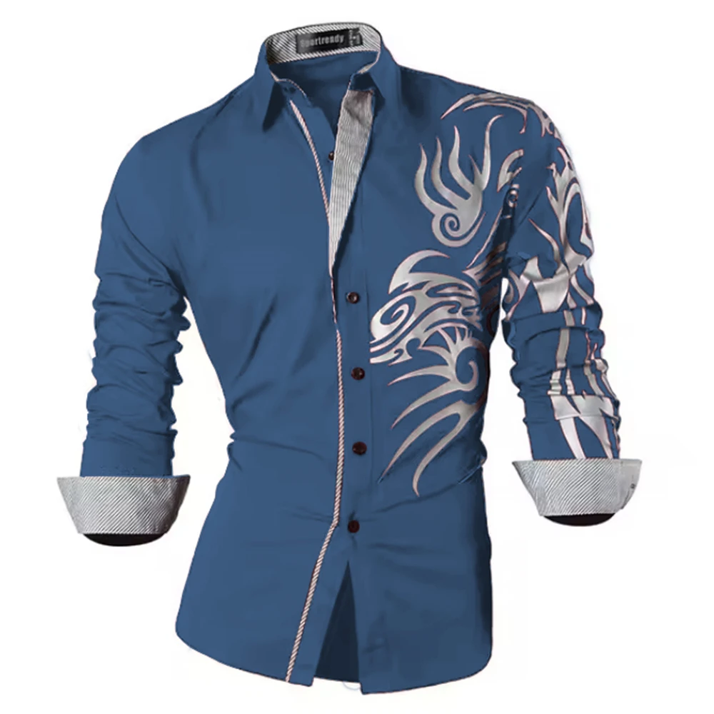 Men's Long Sleeve Shirt Fashionable Luxury Casual Shirt High Quality Comfortable Printed Men's Clothing Extra Large Size XS-6XL