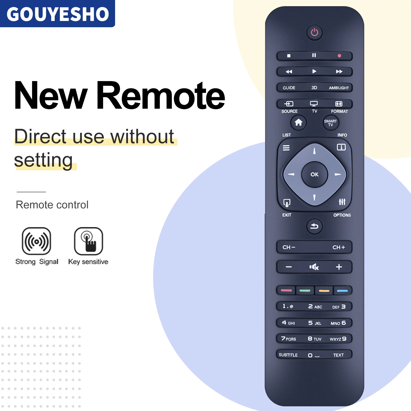 

New Remote Control Work For Philips TV YKF319-001V3 YKF315-Z01 YKF278-001 YKF319-007