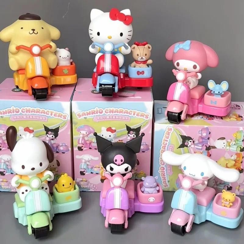 

Authentic Sanlio Characters Wind-Up Mini Motorcycle Toy Trendy Blind Box Backflip Sliding Children's Collectible Display Piece