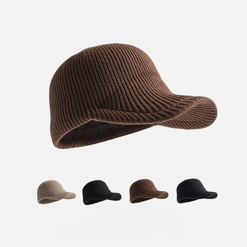 

Winter and Autumn Woven Flat-top Baseball Cap, Versatile Design, Warm and High-end Wool Equestrian Hat
