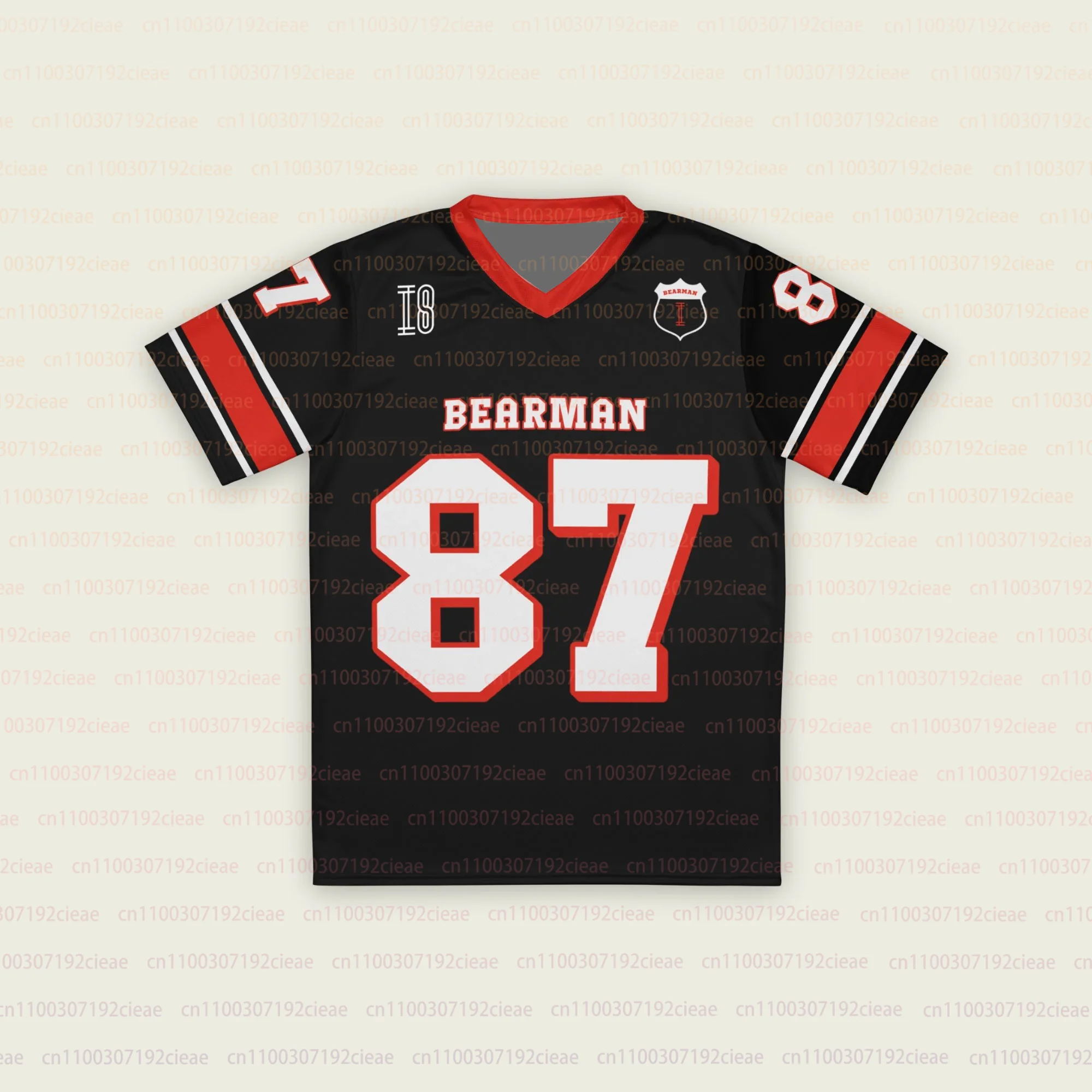 2025 جديد الصيف الرجال والنساء موضة الخامس الرقبة المحملة هاس الأحمر فضفاض تنفس التجفيف السريع ملابس رياضية فريق المنافسة جيرسي #4