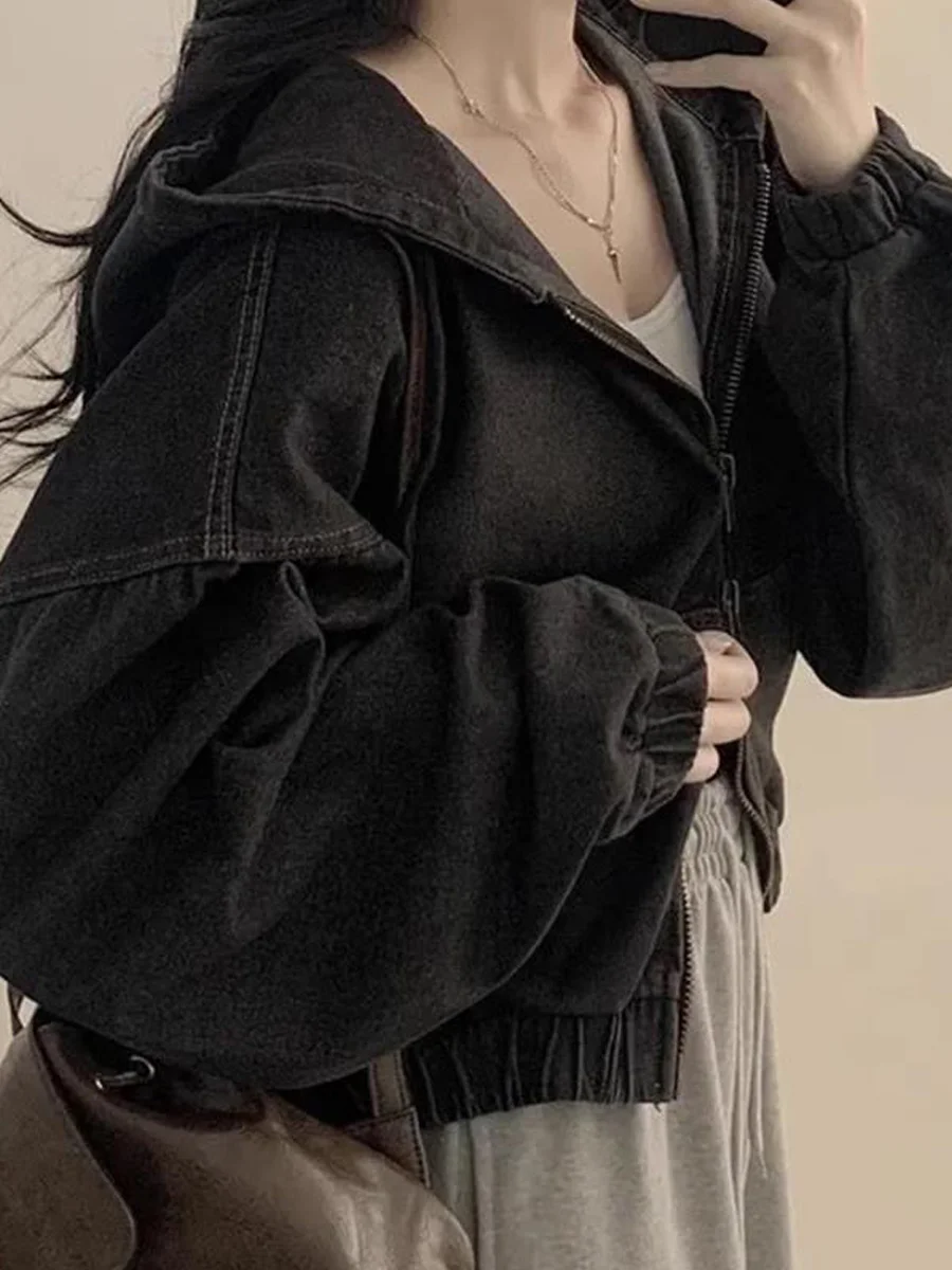 

Длинное пальто на молнии в стиле ретро, повседневное свободное женское джинсовое платье Jaet, осень-зима, Новое поступление, модный тренд