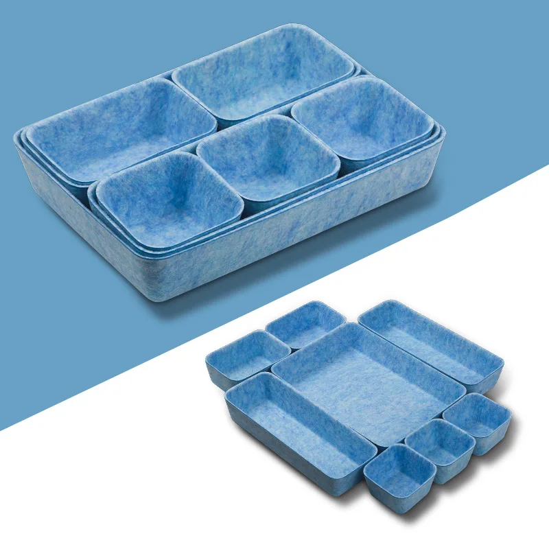 New One-piece Felt Storage Box 8-piece Set Household Storage Storage Box Felt Desktop Storage Box