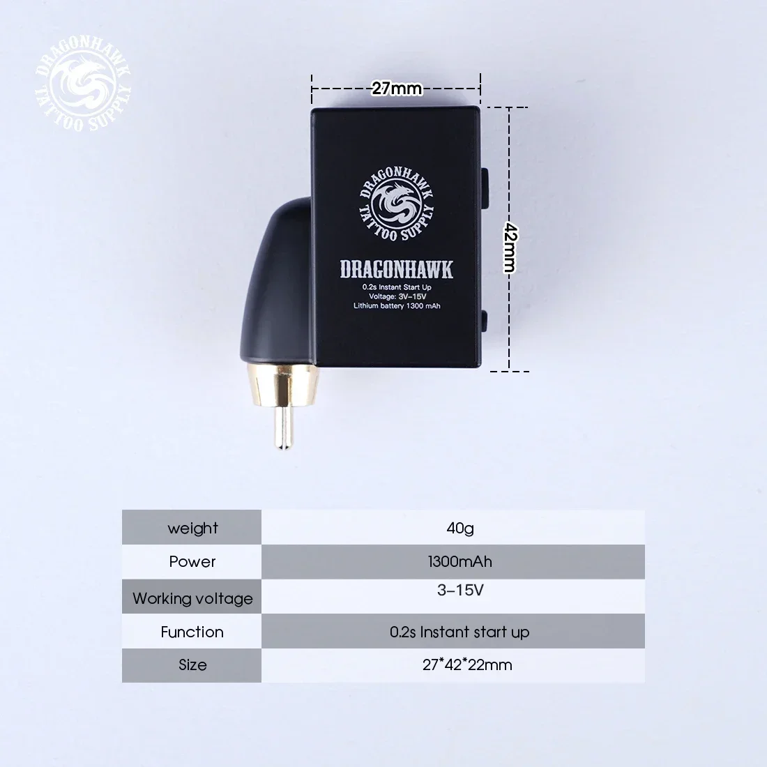 Dragonhawk B1 Wireless Tattoo Battery Power Supply Lightweight Small LCD Display Screen for Tattoo Pen Machine