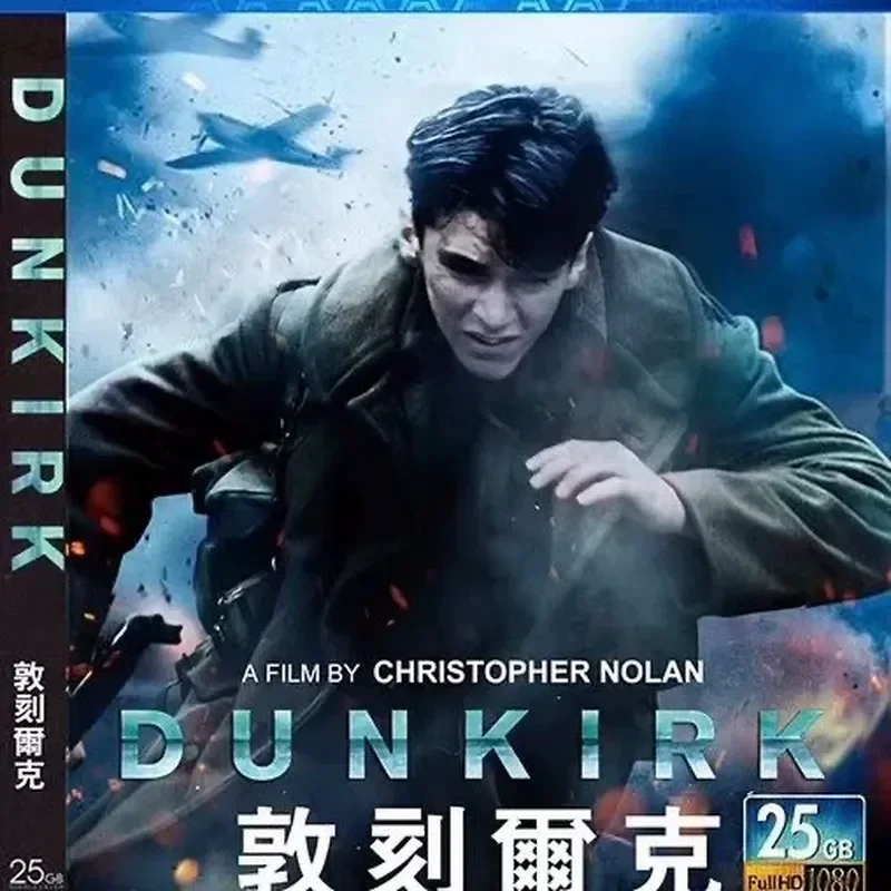 Dunkirk Blu ray Disc 1080P High Definition 25G Capacity with Chinese Subtitles Blue