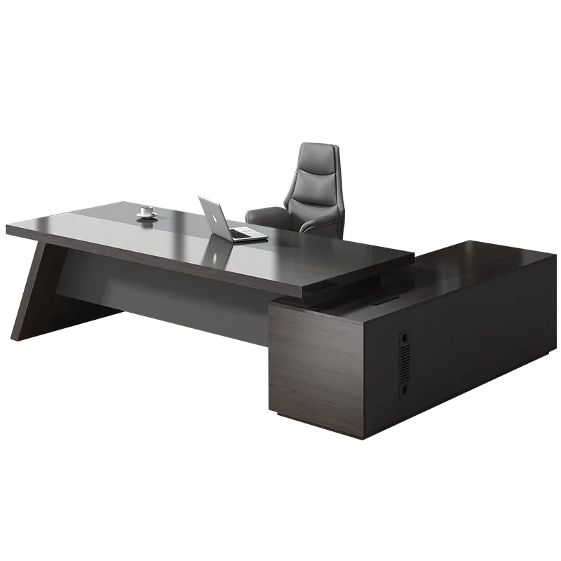 

Modern simple paint-free board without paint boss office negotiation table desk and chair combination large type