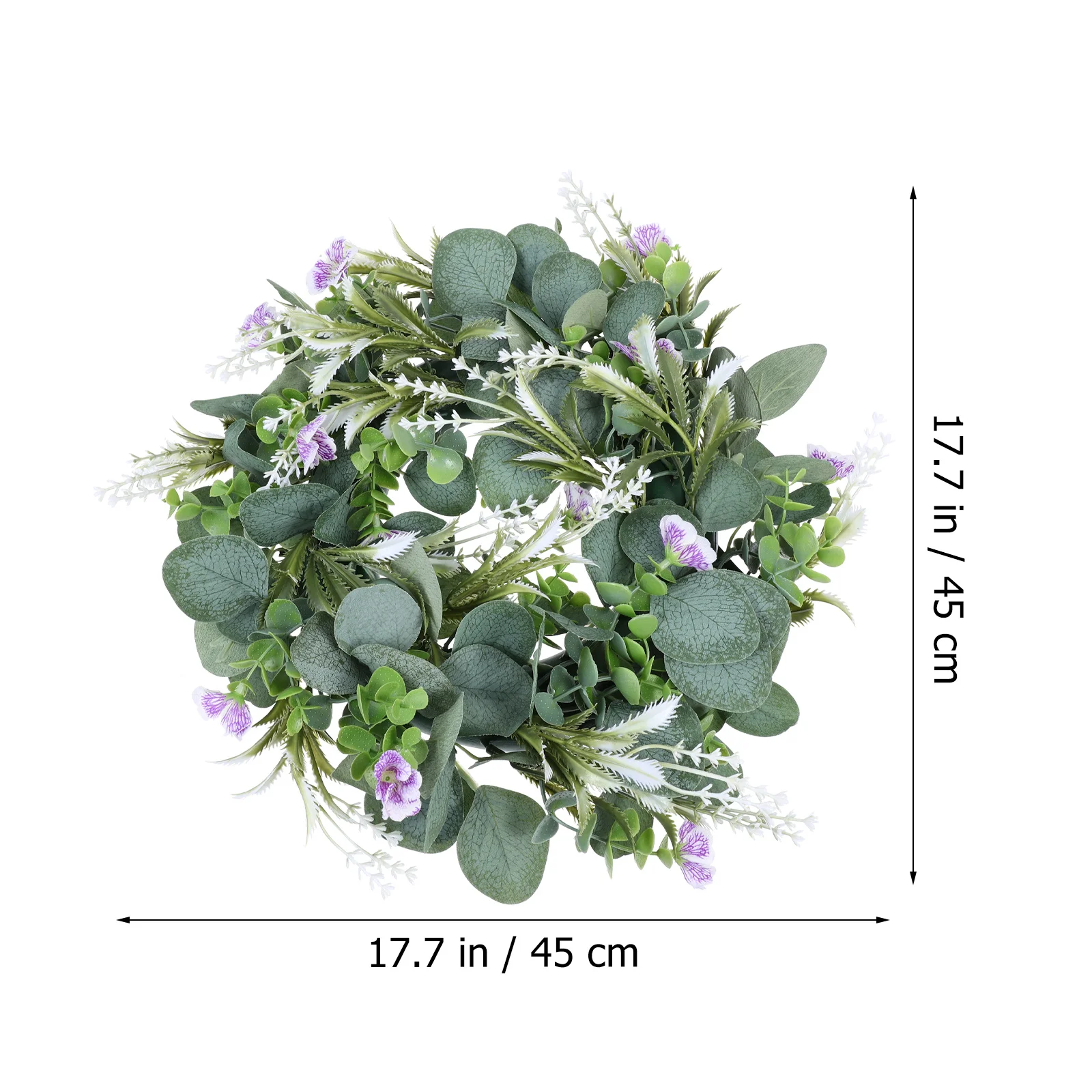

Premium Artificial Violet Wreath for Front Door Wall Hanging Spring Decor Eucalyptus Simulation Flower Wreath Home Decoration