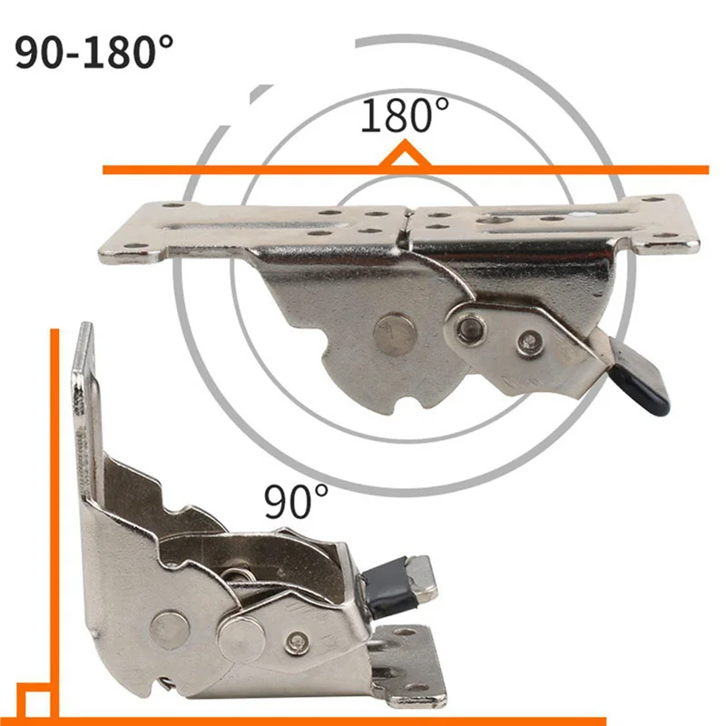 ABGE-10PCS 0-90-180 درجة الذاتي قفل للطي المفصلي أرجل الطاولة الفضة طاولة القهوة قابلة للطي الأثاث الأجهزة خزانة المفصلي