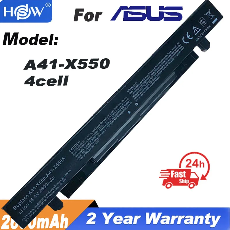 

14.4V 2600mAh Korea Cell New A41-X550A Laptop Battery for ASUS A41-X550 X450 X550 X550C X550B X550V X450C X550CA X452EA X452C