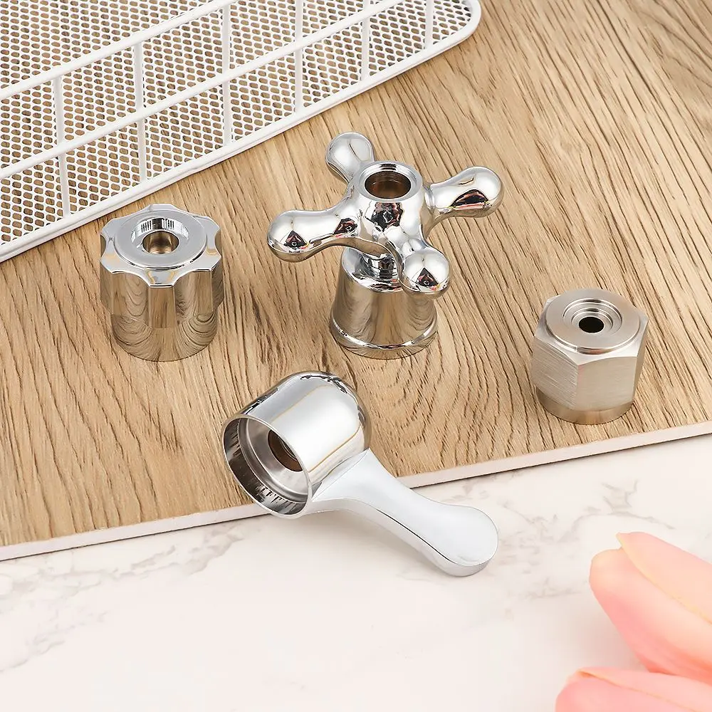 1Pcs Bathroom Accessories Core Handwheel Quick Open Valve Faucet Handle Dish Basin Handle Triangle Valve Small Spout