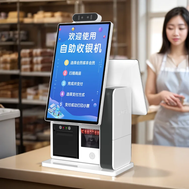 كشك الخروج POS الدفع في المطعم التلقائي شاشة تعمل باللمس الخدمة الذاتية الدفع طلب الوجبات السريعة كشك الذاتي