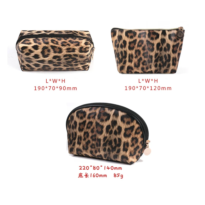 Leopard Makeup Bag Travel Cosmetic Case Portable Zipper Storage Bag Multifunction Toiletry Bags Organizer For Women Clutch Purse
