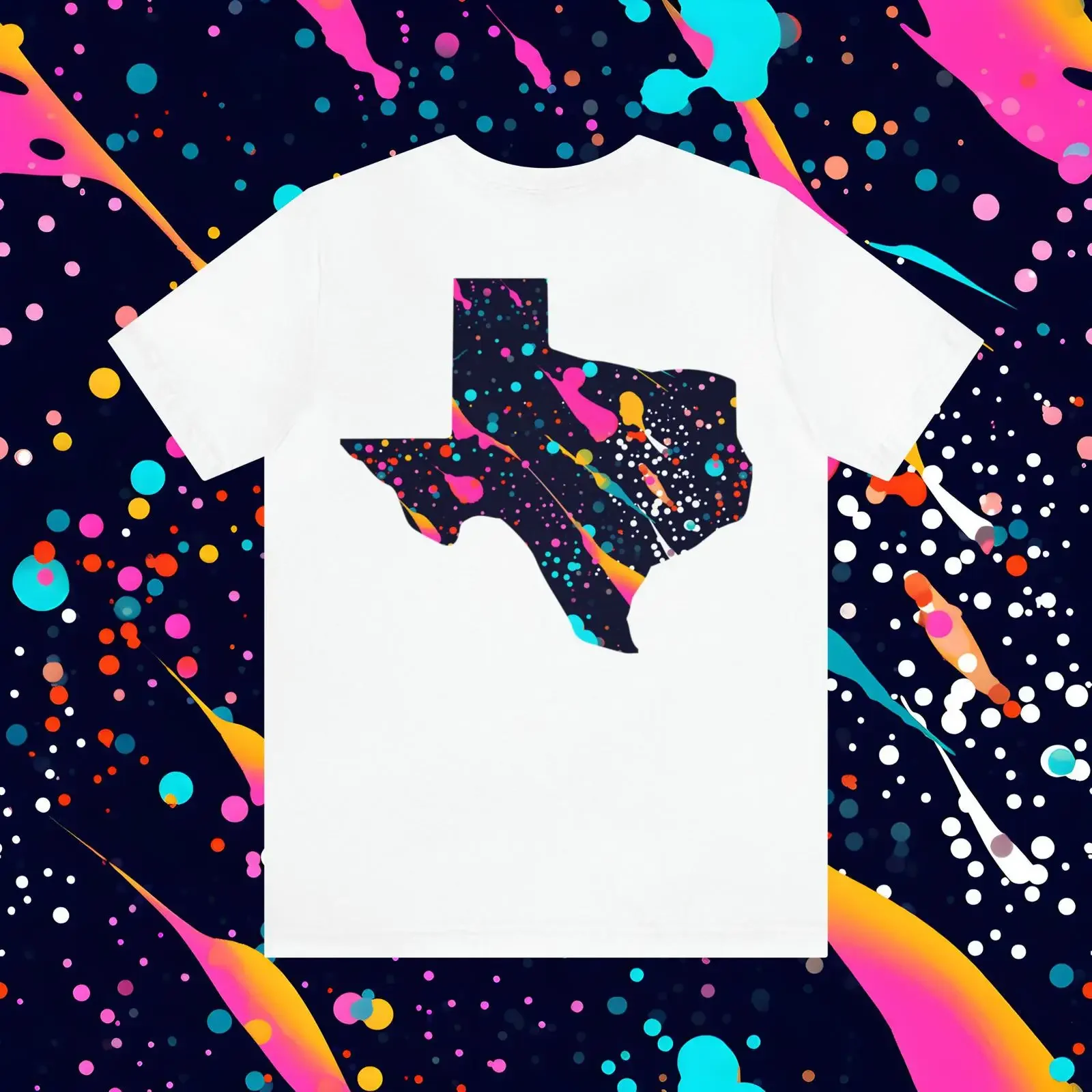 Texas Paint Splatter T Shirt Show Your Texan Pride with a Colorful Twist vintage Washed designer clothes Stretched Unisex Soft