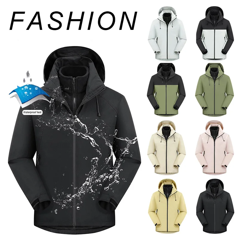 

Ударная одежда Три в одном, графеновый флис с изоляцией, внутренняя лодка, двухсекционная пара, повседневная флисовая одежда для альпинизма на открытом воздухе