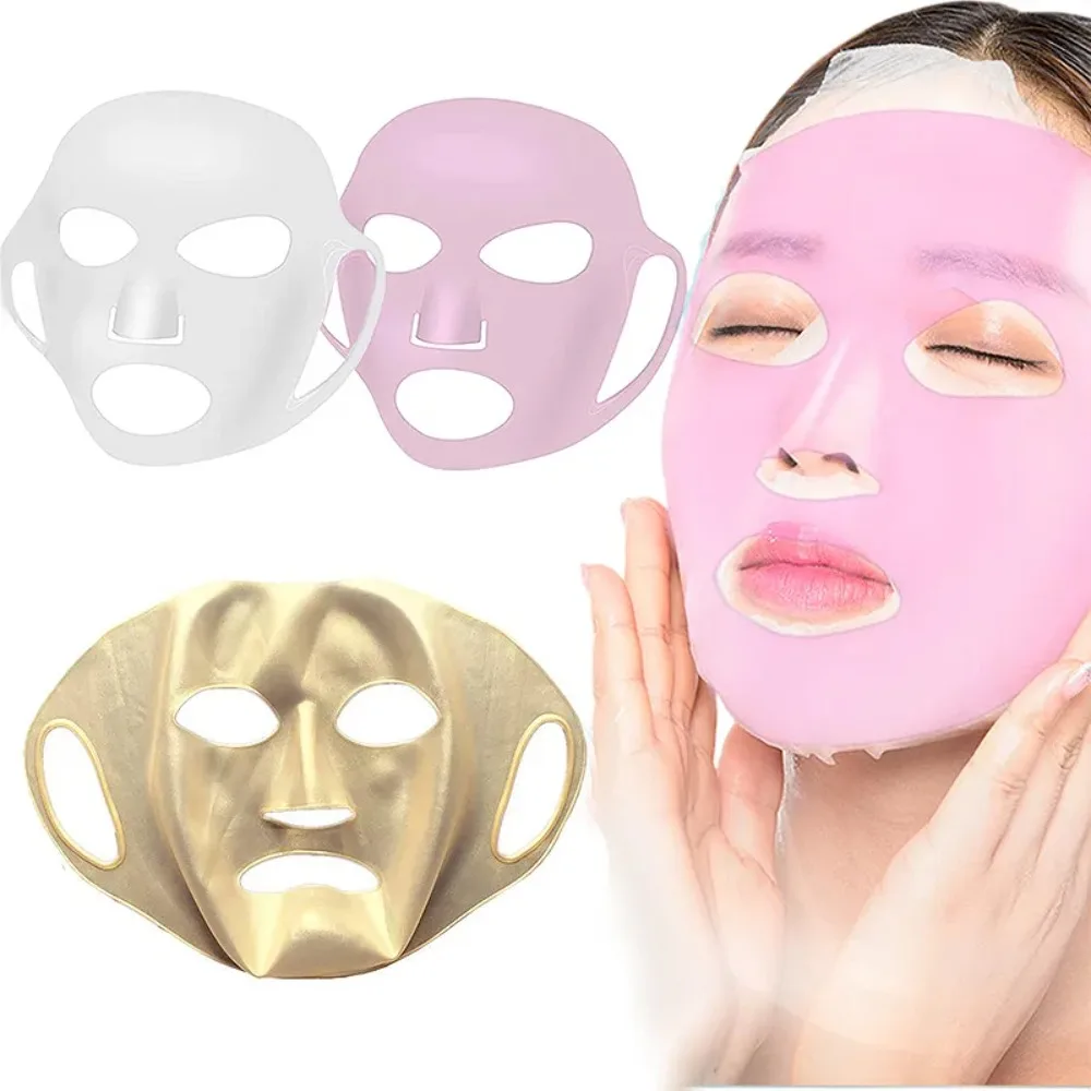 3D Silicone Facial Mask Cover Reusable Ear Hanging Anti-aging Moisturizing Face Shield Double Absorption Anti Evaporation Mask