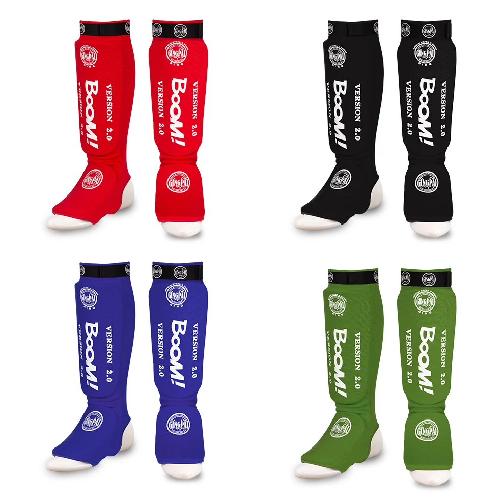 1 paio di parastinchi parastinchi MMA Leg Foot Guards Muay Thai Kick Boxing Guard Protector con Hook & Loop parastinchi e protezioni per gradini