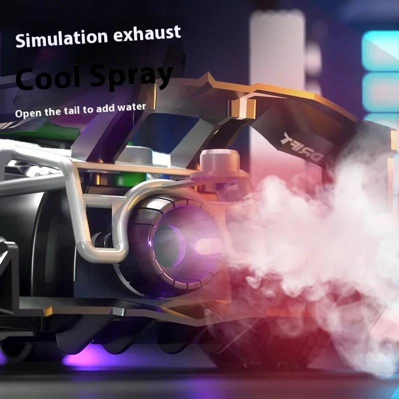 Rc profissional de corrida infantil, controle remoto, carregamento de quatro vias, spray dinâmico, simulação de carro esportivo, modelo de carro de brinquedo para meninos