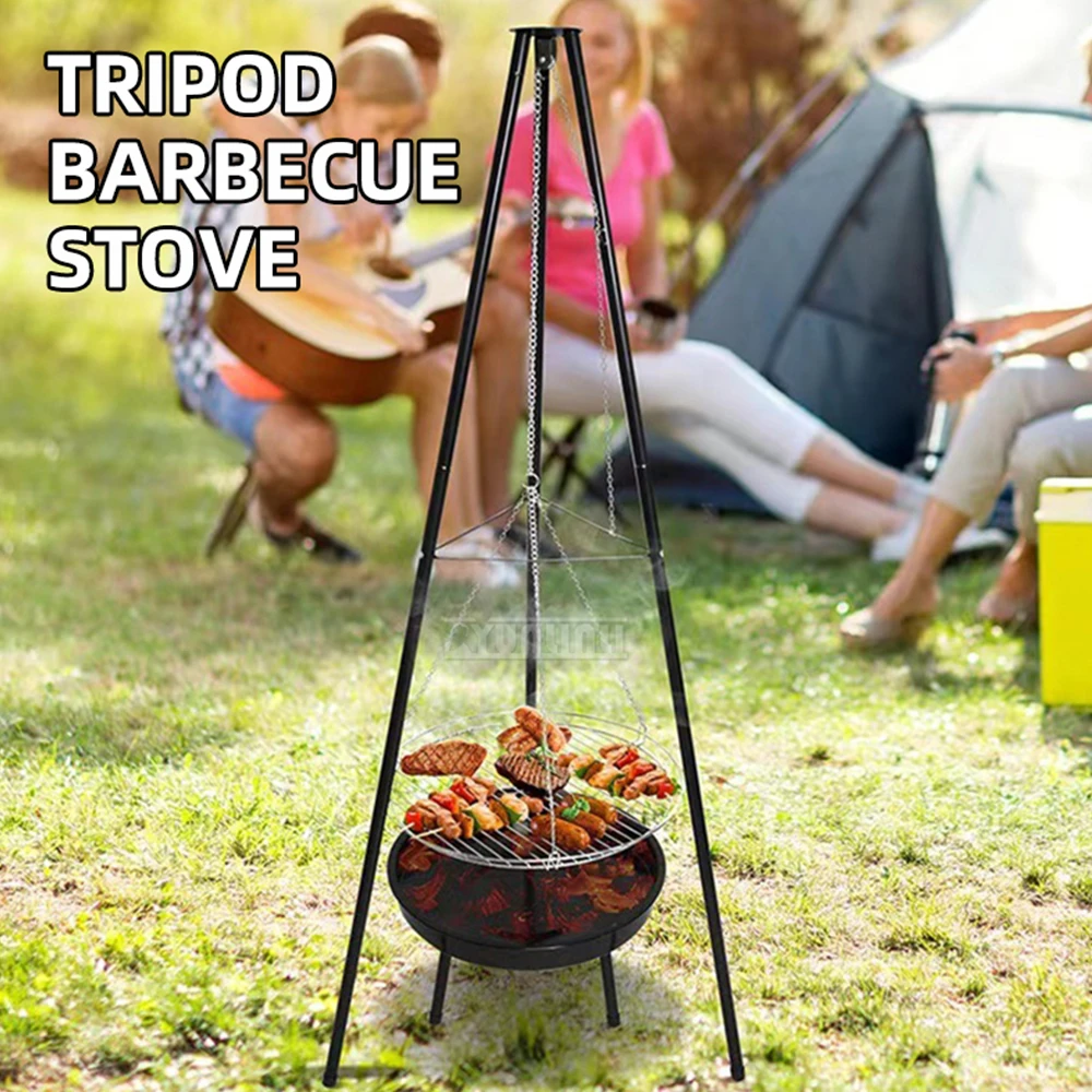 

Мангал-гриль для костра, подвесной гриль, уличный гриль на треноге, американский гриль для барбекю