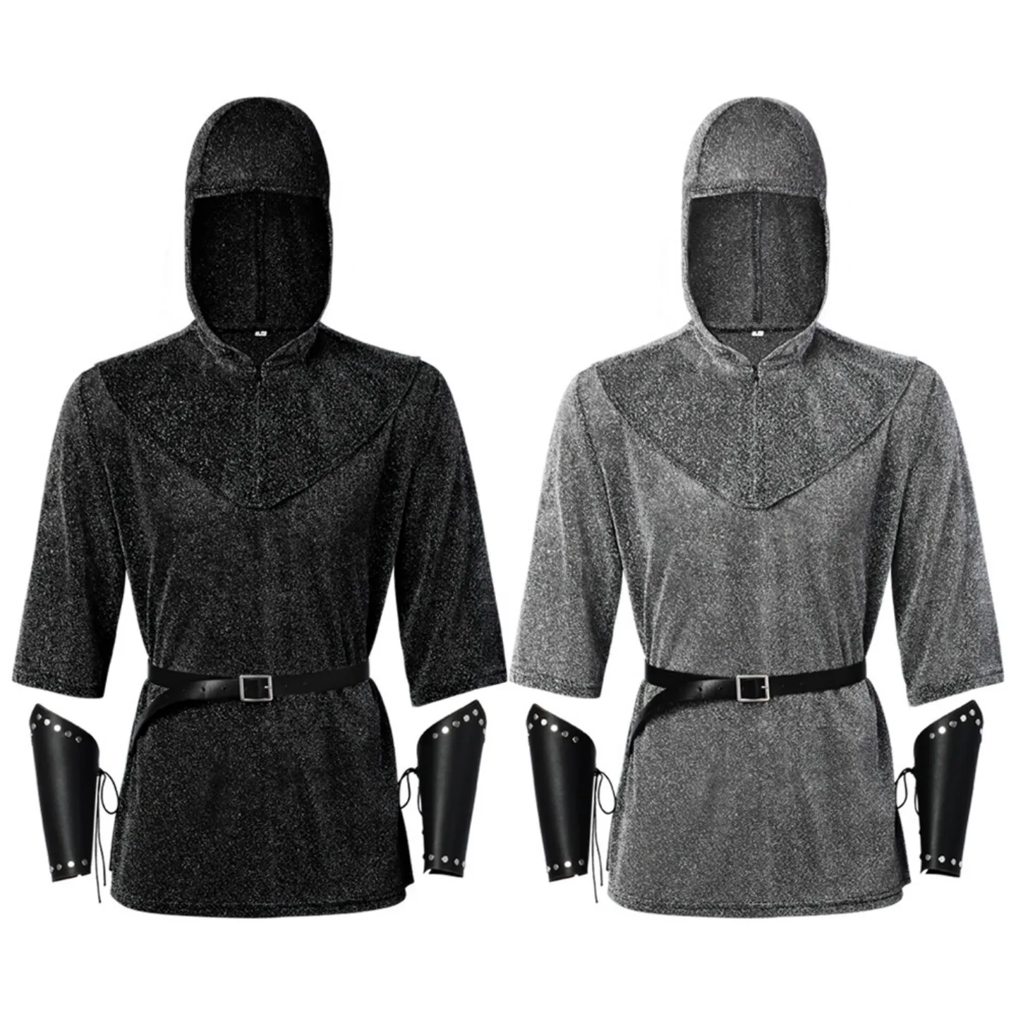 Medieval Templar Knight Chainmail Shirt Punk Warrior Halloween Costume