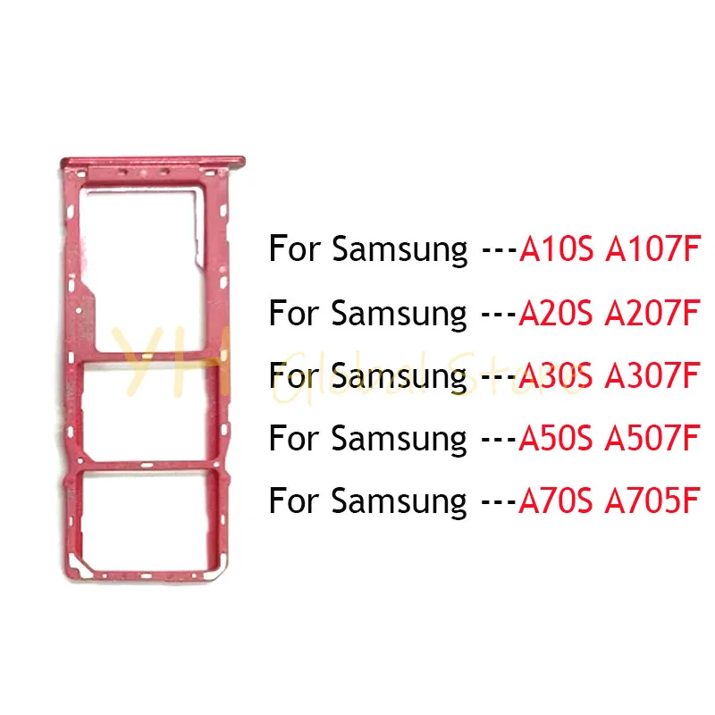 Soporte de bandeja de ranura para tarjeta Sim, piezas de reparación para Samsung Galaxy A10S, A20S, A30S, A50S, A70S, 5 unidades