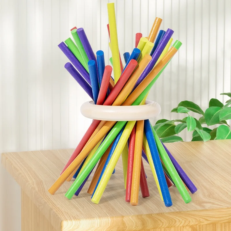 Gioco da tirare con bastoncini di legno per bambini, per l'apprendimento dei colori, per l'addestramento della concentrazione, giocattoli e regali interattivi da tavolo per famiglie