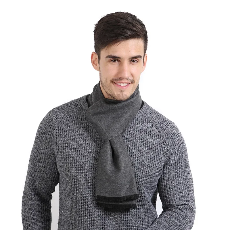 2024 Luxury Men Pashmina Scarf for Men Winter Wool Neckwarmer Scarves Male Winter Plaid Cashmere Neck Scarfs