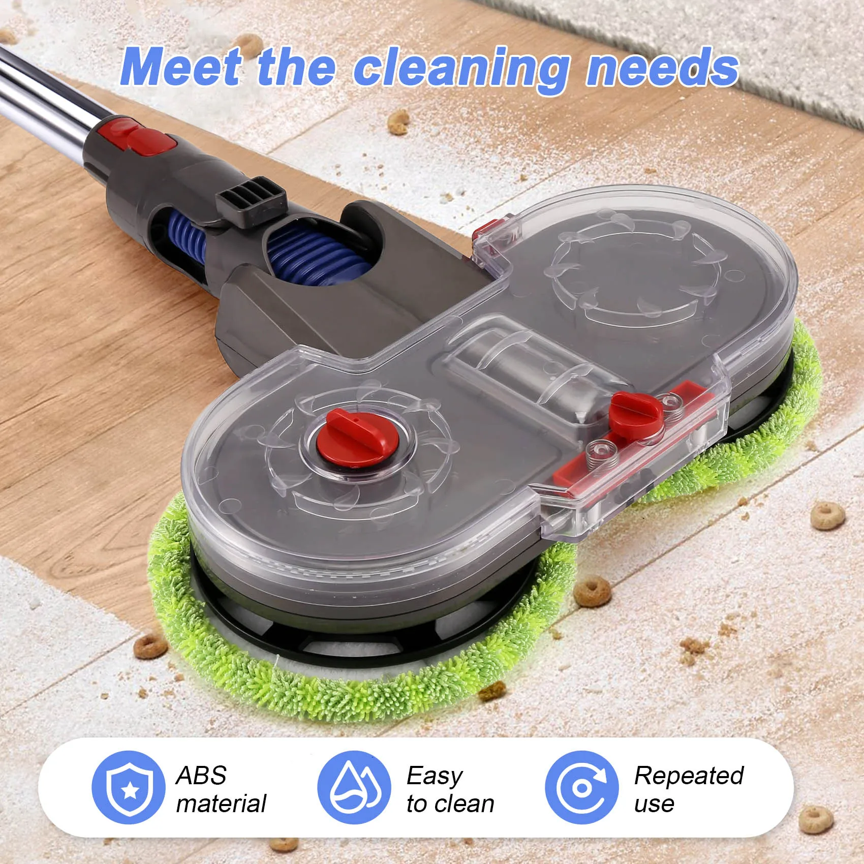

AT28-For Dyson V15 V11 V10 V8 V7 Vacuum Cleaner Electric Mop Head Attachment With Detachable Water Tank 6 Reusable Mop Pads