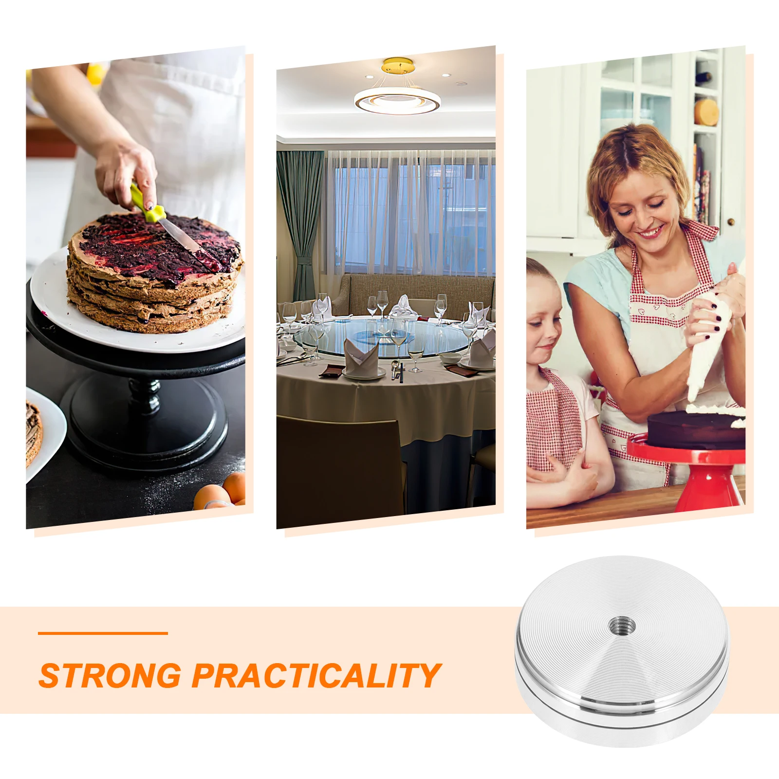 

Sturdy Aluminum Alloy Bearing Smooth Rotating Round Swivel Plate Heavy Duty Dining Table Base Household Restaurant Accessory