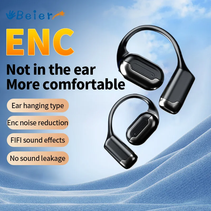 Beier Wireless Earbuds G118 EarHook TWS Air Conduction Bluetooth5.4 Heaphones ENC Noise Cancelling Touch Control Earphones