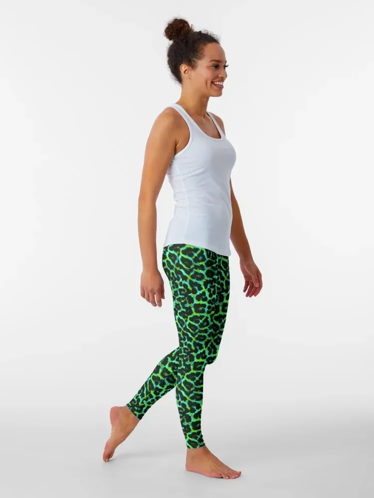 Green Leopard Print Leggings sport legging Women\'s sports pants Womens Leggings