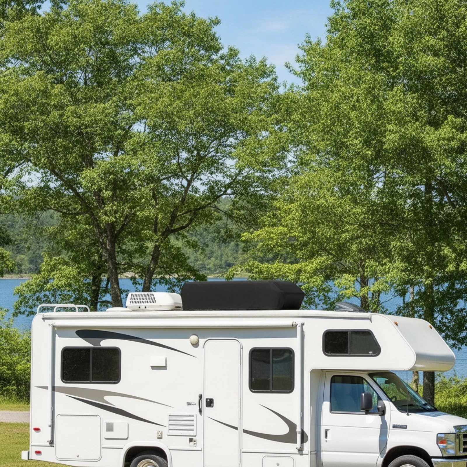 RV Roof Air Conditioner Cover Dustproof RV Air Conditioner Cover Heavy Duty Shielding for Travel Trailer Owners, Campgrounds