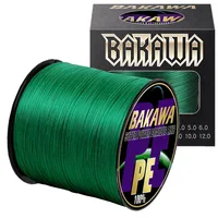 BAKAWA-sedal de pesca multifilamento de 4 hebras, 300M, 500M, 1000M, 100M, pesca de carpa, 100% japonés, alambre trenzado de PE, accesorios para peces