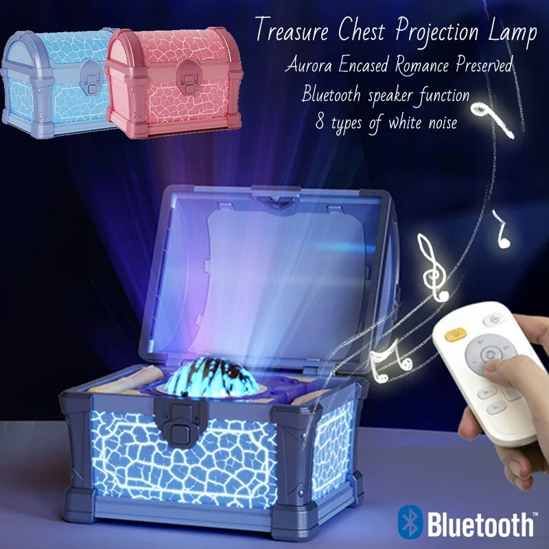Коробка сокровищ Северная галактика Свет Аврора Проектор Светодиодные ночные огни Дистанционное управление Bluetooth-динамик с питанием от USB Подарок для детей