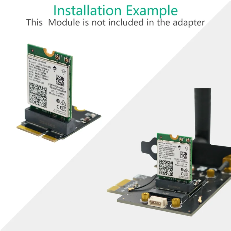 Эффективная переходная карта M.2 NGFF E-Key на электронный ключ для карты Wi-Fi AX200/201/210, вертикальная установка, прочная, простая установка E