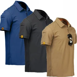 Men's Quick Dry Pullover Embroidered Shirts Summer Oversized Breathable Clothes Elastic Plain Camping Hiking Climbing T-shirts