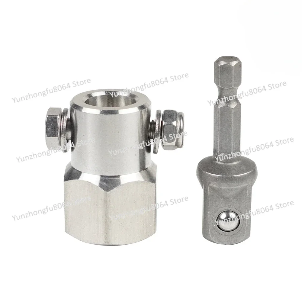 Stainless Steel Top Wind Trailer Jack, Crank Handle Charging Drill Adapter