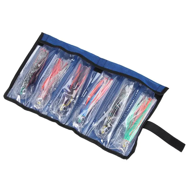 Flash Deal-1 Set Of 6Pcs 6.5 Inch Trolling Skirt Lures Marlin Tuna Big Game Octopus Fishing Lures Ocean Boat Trolling Fishing Lu